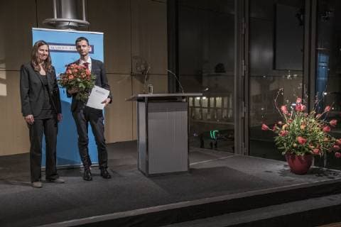 Berliner Akademie der Künste Kathrin Röggla AdK und Danilo Scholz The Heinrich Mann Prize 2019 goes to the author and scientist Danilo Scholz Adam Tooze Economic historian Laudatio Mascha Schneider Actress reads texts by Heinrich Mann Kathrin Röggla AdK Welcome and award ceremony at the Berlin Academy of the Arts on 27 03 2019