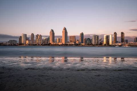 09 03 2019 xmhx Travel reportage California emspor v l The skyline of San Diego in the evening light San Diego