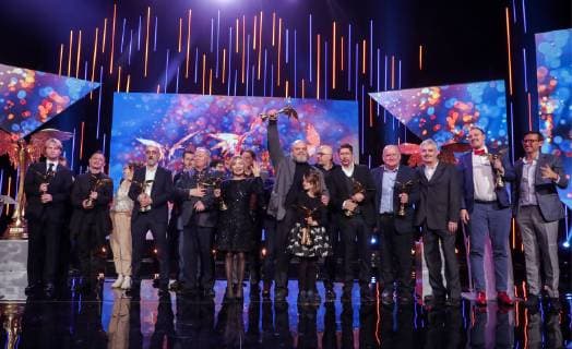 MOSCOW, RUSSIA â€“ MARCH 30, 2019: Winners at the 32nd Nika Film Award Ceremony. Vyacheslav Prokofyev TASS  TS0A6735