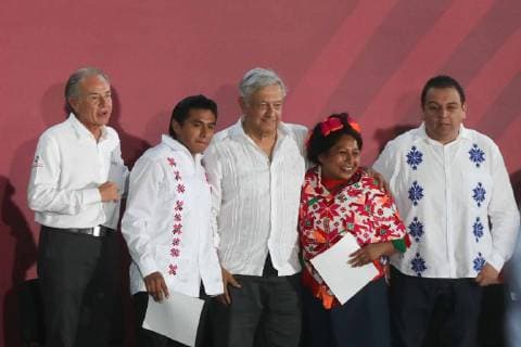 March 30 2019 EUM20190330NAC13 JPG AQUISMON SLP Presidency Presidency AMLO Governor of San Luis Potosi Juan Manuel Carreras Lopez and President Andres Manuel Lopez Obrador during the presentation of the project System of Universities Benito Juarez on Saturday March 30, 2019 in this municipality Photo Agency EL UNIVERSAL German Espinosa MAR  - ZUMAu78_ 20190330_zaf_u78_062 Copyright: xGermanxEluniversalx