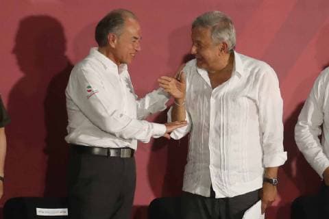 March 30 2019 EUM20190330NAC12 JPG AQUISMON SLP Presidency Presidency AMLO Governor of San Luis Potosi Juan Manuel Carreras Lopez and President Andres Manuel Lopez Obrador during the presentation of the project System of Universities Benito Juarez on Saturday 30 March 2019 in this municipality Photo Agency EL UNIVERSAL German Espinosa MAR  - ZUMAu78_ 20190330_zaf_u78_063 Copyright: xGermanxEluniversalx