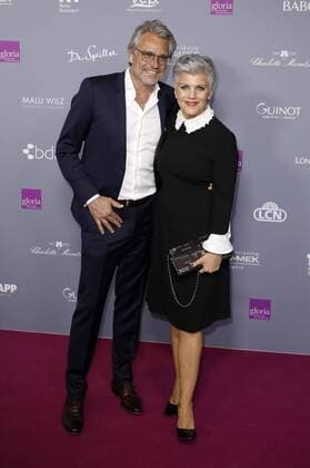 Birgit Schrowange with friend Frank Spothelfer at the 6th German Cosmetics Award Gloria 2019 at the Hilton Hotel Düsseldorf 30 03 2019 Foto:xC.xHardtx xFuturexImage