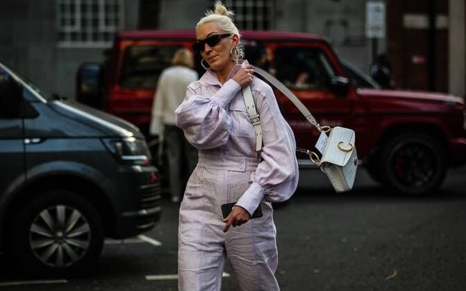 UK: On the street London LONDON, UK- February 17 2019: Women on the street during the London Fashion Week. London United Kingdom  MauroxDelxSignore