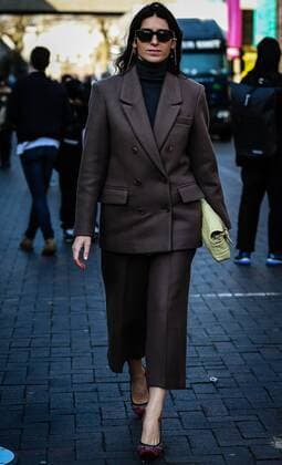 UK: On the street London LONDON, UK- February 17 2019: Deborah Reyner Sebag on the street during the London Fashion Week. London United Kingdom  MauroxDelxSignore