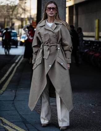 UK: On the street London LONDON, UK- February 17 2019: Tine Andrea Lauvli Storlos on the street during the London Fashion Week. London United Kingdom  MauroxDelxSignore