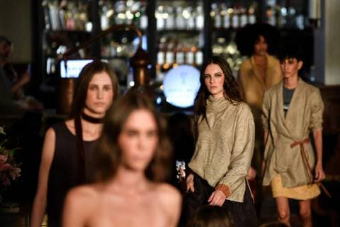(190402) -- MEXICO CITY, April 2, 2019 (Xinhua) -- Models present creations at the Sandra Weil Show during the Mercedes-Benz Fashion Week Mexico City in Mexico City, Mexico, April 1, 2019. (Xinhua Xin Yuewei) MEXICO-MEXICO CITY-FASHION WEEK 