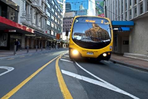 The fleet of GO Wellington yellow buses provide bus services throughout the city and includes Wellington™s iconic trolley buses.  Copyright: xDavidxNoyesx AU02 DNY0019