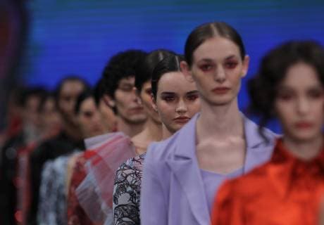 Models show creations of Mexican designer Alexa Ulibarri during the Mexico Fashion Week, in Mexico City, Mexico, 2 April 2019. Mexico Fashion Week !ACHTUNG: NUR REDAKTIONELLE NUTZUNG!  Copyright: xMarioxGuzmánx AME5439 20190403-636898671376591498