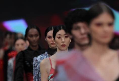 Models show creations of Mexican designer Alexa Ulibarri during the Mexico Fashion Week, in Mexico City, Mexico, 2 April 2019. Mexico Fashion Week !ACHTUNG: NUR REDAKTIONELLE NUTZUNG!  Copyright: xMarioxGuzmánx AME5417 20190403-636898671387216568