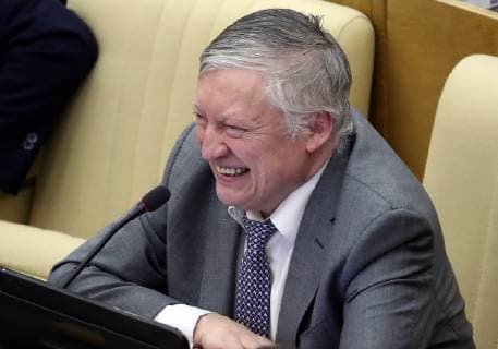 MOSCOW, RUSSIA - APRIL 3, 2019: State Duma member Anatoly Karpov attends a plenary meeting of the Russian State Duma, the lower house of Russia s Federal Assembly. Anton Novoderezhkin TASS  TS0A6BE7