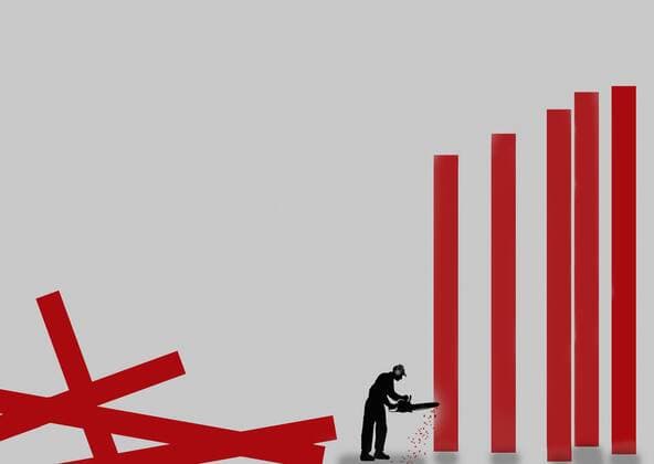 Mann zerstört Balkendiagramm  Copyright: xGaryxWatersx 11591822