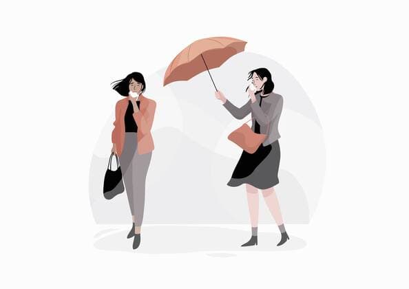 Frauen im Freien mit Erkältungen an windigen Tagen  Copyright: xCameliaxDobrinx 11140044