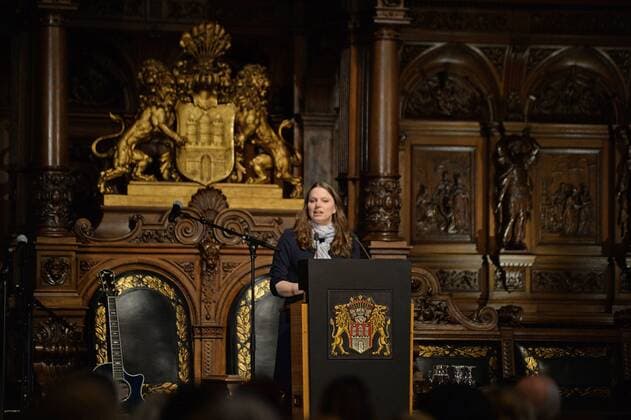 Hamburg the 04 04 2019 The children from the Elbe of one of Hamburgs largest day care providers celebrate their 100th anniversary with a senate reception Bildinfo Social Senator Melanie Leonhard gave the laudatio for the senate