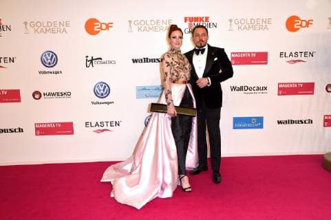 Barbara Meier, Klemens Hallmann, Verleihung Goldene Kamra 2019 in Berlin am 30.03.2019 *** Barbara Meier Klemens Hallmann Award Goldene Kamra 2019 in Berlin on 30 03 2019