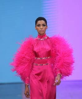 Models present creations by Mexican designer Benito Santos during the Mexico s Fashion Week, in Mexico City, Mexico, on 4 April 2019. Mexico s Fashion Week !ACHTUNG: NUR REDAKTIONELLE NUTZUNG!  Copyright: xMarioxGuzmánx AME6638 20190405-636900469881853433