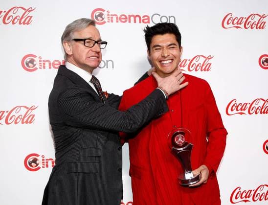 Actor Director Paul Feig and Male Star of Tomorrow award recipient Henry Golding arrive for the CinemaCon Big Screen Achievement Awards 2019 at Caesars Palace, Las Vegas, Nevada on April 4, 2019.  LAV20190404059 JAMESxATOA