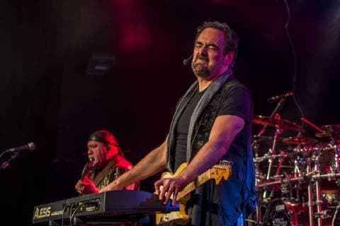 The US American progressive guitarist and singer Neal Morse with his The Neal Morse Ban on The Great Adventure Tour in Hall D of Leipziger Werk 2 The band includes Morse, former Dream Theater drummer Mike Portnoy, bassist Randy George, guitarist Eric Gillette and Bill Hubauer.