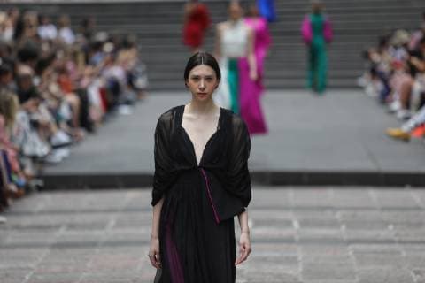 Models present creations by Mexican designer Kris Goyri during the Mexico s Fashion Week, in Mexico City, Mexico, 05 April 2019. EFE Sashenka Gutierrez Mexico Fashion Week !ACHTUNG: NUR REDAKTIONELLE NUTZUNG!  Copyright: xSashenkaxGutierrezx AME6843 20190405-636900991490441564