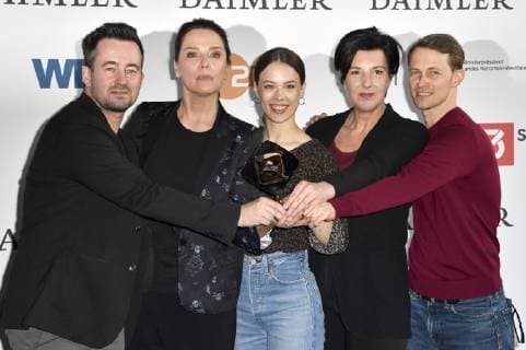 Christian Schwochow, Desiree Nosbusch, Paula Beer, Lisa Blumenberg und Oliver Kienle beim Vorempfang zur 55. Verleihung des Grimme Preises 2019 im Grimme-Institut. Marl, 05.04.2019 *** Christian Schwochow Desiree Nosbusch Paula Beer Lisa Blumenberg and Oliver Kienle at the reception of the 55th Grimme Award 2019 at the Grimme Institute Marl 05 04 2019 Foto:xF.xKernx xFuturexImage