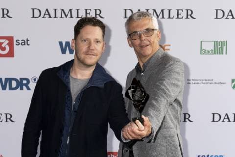 Presentation 55 Grimme Prize 2019 at the Grimme Institute in Marl 55th Grimme Award 2019 Marco Kreuzpaintner with Norbert Eberlin from left Presentation 55 Grimme Prize 2019 at the Grimme Institute in Marl 55th Grimme Award 2019 Marl Nordrhein Westphalen Germany Grimme Institute