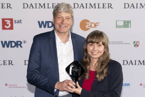 Award 55 Grimme Prize 2019 at the Grimme Institute in Marl 55th Grimme Award 2019 Michael Richter with Jana Merkel Award 55 Grimme Prize 2019 at the Grimme Institute in Marl 55th Grimme Award 2019 Marl Nordrhein Westphalen Germany Grimme Institute
