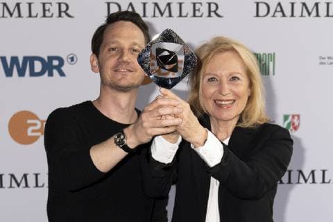 Presentation 55 Grimme Prize 2019 at the Grimme Institute in Marl 55th Grimme Award 2019 Maren Kroymann with Sebastian Colley Presentation 55 Grimme Prize 2019 at the Grimme Institute in Marl 55th Grimme Award 2019 Marl Nordrhein Westphalen Germany Grimme Institute