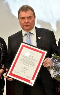 Winner Lifeline Captain Claus Peter Reisch on 07 04 2019 in Cologne at the award ceremony of the Lew Kopolew Prize for Peace and Human Rights 2019 which was awarded this year to Captain Claus Peter Reisch and the Dresden Maritime Rescue Initiative Mission Lifeline e V.
