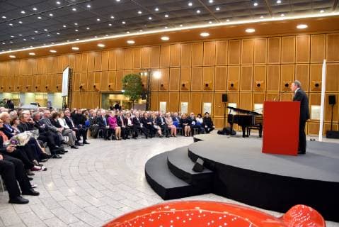 The laureate Lifeline Captain Claus Peter Reisch on 07 04 2019 in Cologne at the award ceremony of the Lew Kopolew Prize for Peace and Human Rights 2019 which was awarded this year to Captain Claus Peter Reisch and the Dresden Maritime Rescue Initiative Mission Lifeline e V.