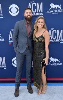 Jordan Davis (L) and Kristen O Connor attend the 54th annual Academy of Country Music Awards held at the MGM Grand Garden Arena in Las Vegas, Nevada on April 7, 2019. The show will broadcast live on CBS.  LAP20190407022 JIMxRUYMEN