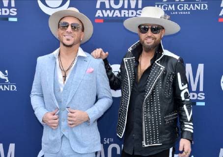 (L-R) Chris Lucas and Preston Brust of LOCASH attend the 54th annual Academy of Country Music Awards held at the MGM Grand Garden Arena in Las Vegas, Nevada on April 7, 2019. The show will broadcast live on CBS.  LAP20190407033 JIMxRUYMEN