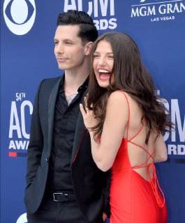 (L-R) Devin Dawson and Leah Sykes attend the 54th annual Academy of Country Music Awards held at the MGM Grand Garden Arena in Las Vegas, Nevada on April 7, 2019. The show will broadcast live on CBS.  LAP20190407100 JIMxRUYMEN