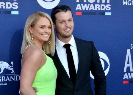 Miranda Lambert and Brendan McLoughlin attend the 54th annual Academy of Country Music Awards held at the MGM Grand Garden Arena in Las Vegas, Nevada on April 7, 2019. The show will broadcast live on CBS.  LAP20190407235 JIMxRUYMEN