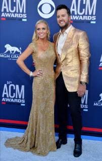 Caroline Boyer and Luke Bryan attend the 54th annual Academy of Country Music Awards held at the MGM Grand Garden Arena in Las Vegas, Nevada on April 7, 2019. The show will broadcast live on CBS.  LAP20190407338 JIMxRUYMEN
