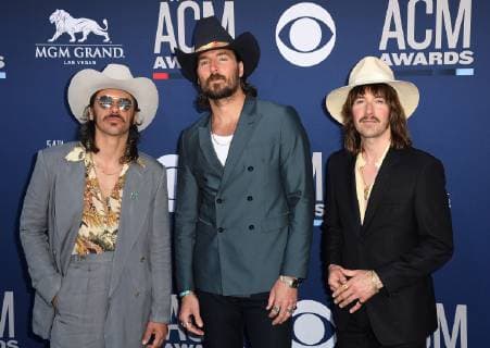 April 7, 2019 - Las Vegas, NV, USA - LAS VEGAS, NEVADA - APRIL 07: Mark Wystrach, Cameron Duddy and Jess Carson of Midland attends the 54th Academy Of Country Music Awards at MGM Grand Hotel & Casino on April 07, 2019 in Las Vegas, Nevada. Photo: imageSPACE Las Vegas USA - ZUMAs181 20190407_zea_s181_152 Copyright: xImagespacex