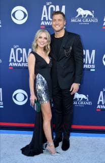 Cassie Randolph (L) and Colton Underwood attend the 54th annual Academy of Country Music Awards held at the MGM Grand Garden Arena in Las Vegas, Nevada on April 7, 2019. The show will broadcast live on CBS.  LAP20190407431 JIMxRUYMEN