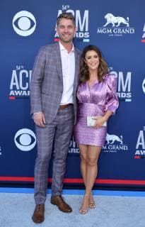 Brett Young and and Taylor Mills (R) attend the 54th annual Academy of Country Music Awards held at the MGM Grand Garden Arena in Las Vegas, Nevada on April 7, 2019. The show will broadcast live on CBS.  LAP20190407443 JIMxRUYMEN
