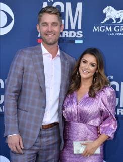 Brett Young and and Taylor Mills (R) attend the 54th annual Academy of Country Music Awards held at the MGM Grand Garden Arena in Las Vegas, Nevada on April 7, 2019. The show will broadcast live on CBS.  LAP20190407444 JIMxRUYMEN