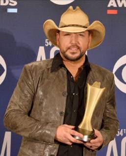 Jason Aldean, winner of the award for Artist of the Decade, appears backstage at the 54th annual Academy of Country Music Awards held at the MGM Grand Garden Arena in Las Vegas, Nevada on April 7, 2019. The show will broadcast live on CBS.  LAP20190407539 JIMxRUYMEN