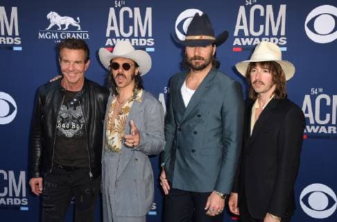 LAS VEGAS, NEVADA - APRIL 07: Dennis Quaid and Jess Carson, Mark Wystrach and Cameron Duddy of Midland attends the 54th Academy Of Country Music Awards at MGM Grand Hotel & Casino on April 07, 2019 in Las Vegas, Nevada. Photo: imageSPACE MediaPunch Copyright: ximageSPACEx