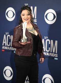 April 7, 2019 - Las Vegas, NV, USA - LAS VEGAS, NEVADA - APRIL 07: New Female Artist of the Year award winner Ashley McBryde poses in the press room during the 54th Academy Of Country Music Awards at MGM Grand Hotel & Casino on April 07, 2019 in Las Vegas, Nevada. Photo: imageSPACE Las Vegas USA - ZUMAs181 20190407_zea_s181_449 Copyright: xImagespacex