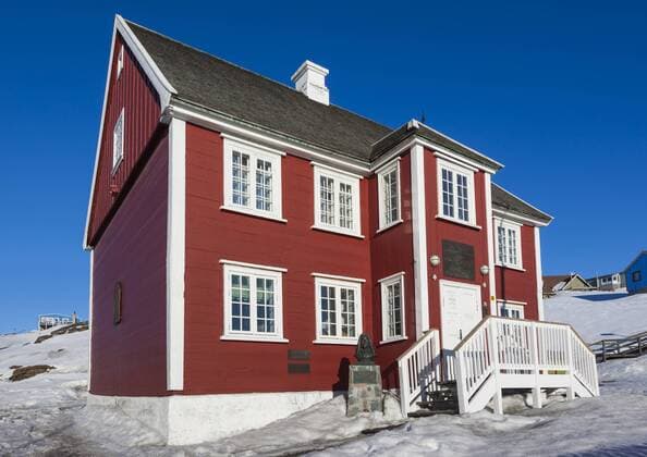 Greenland, Disko Bay, Ilulissat, Knud Rasmussen Museum, exterior  Copyright: xWalterxBibikowx GR01 WBI0130
