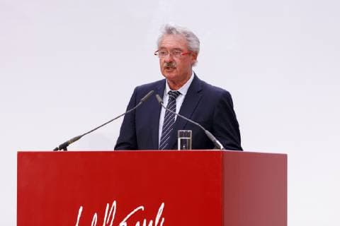Jean Asselborn at the presentation of the Lew Kopelew Prize for Peace and Human Rights 2019 which was awarded this year to Captain Claus Peter Reisch and the Dresden Maritime Rescue Initiative Mission Life e V at the headquarters of the Kreissparkasse Köln am Neumarkt Köln 07 04 2019 Foto:xC.xHardtx xFuturexImage