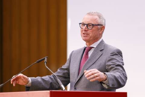 Alexander Wüerst at the presentation of the Lew Kopelew Prize for Peace and Human Rights 2019 which was awarded this year to Captain Claus Peter Reisch and the Dresden Maritime Rescue Initiative Mission Life e V at the headquarters of the Kreissparkasse Köln am Neumarkt Köln 07 04 2019 Foto:xC.xHardtx xFuturexImage