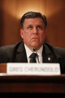 April 9, 2019 - Washington, District of Columbia, U.S. - Greg Cherundolo, Chief of Operations, Drug Enforcement Agency, US Department of Justice, testifies before the US Senate Committee on Homeland Security and Government Affairs on April 9, 2019, discussing migration at the United States Southern Border Washington U.S. - ZUMAs152 20190409_zaa_s152_083 Copyright: xStefanixReynoldsx