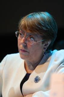 UN High Commissioner for Human Rights Michelle Bachelet takes part in a press conference on her visit in Mexico City, Mexico, 09 April 2019. UN High Commissioner for Human Rights Michelle Bachelet delivers press conference after visit in Mexico !ACHTUNG: NUR REDAKTIONELLE NUTZUNG!  Copyright: xSashenkaxGutierrezx AME8264 20190409-636904436855786453