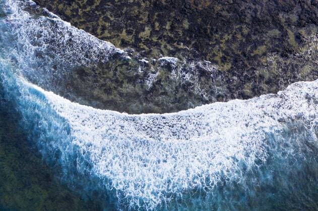 waves in rocky surf Caleta de Famara drones shot Lanzarote Canary Islands Spain Europe Copyright: imageBROKER/MartinxSiepmann ibxman04871044.jpg
