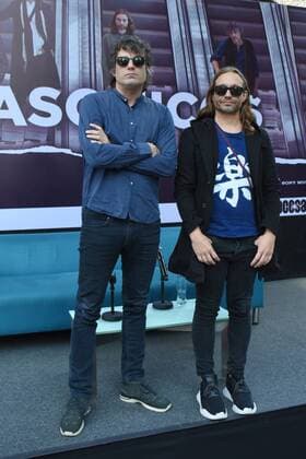 April 11, 2019 - Mexico City, Mexico - (L-R) Mariano Roger and Diego Tunon members of Babasonicos poses for photos during a press conference to promote Discutible Tour at Auditorio Nacional on April 11, 2019 in Mexico City, Mexico Mexico City Mexico  - ZUMAn230 20190411_zaa_n230_838 Copyright: xCarlosxTischlerx