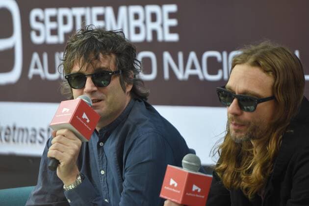 April 11, 2019 - Mexico City, Mexico - Mariano Roger and Diego Tunon members of Babasonicos speaks during a press conference to promote Discutible Tour at Auditorio Nacional on April 11, 2019 in Mexico City, Mexico Mexico City Mexico  - ZUMAn230 20190411_zaa_n230_843 Copyright: xCarlosxTischlerx