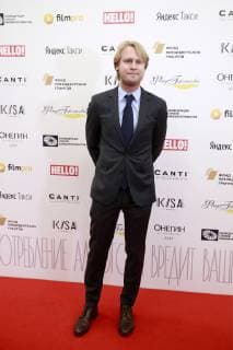 MOSCOW, RUSSIA - APRIL 14, 2019: Film producer Ilya Stewart arrives for the 2nd East â€“ West: Golden Arch award ceremony at Et Cetera Theatre; East â€“ West. Golden Arch is an international prize awarded to films made in Eastern Europe and Western Asia. Sergei Fadeichev TASS  TS0A82FD