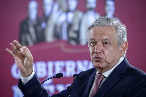 April 15 2019 EUM20190415NAC02 JPG MEXICO CITY PresidencyPresidencyAMLO President Andres Manuel Lopez Obrador during his Mananera conference this Monday, April 15, 2019 at Palacio Nacional Foto Agencia EL UNIVERSALDiego Simon SanchezRDB  - ZUMAu78_ 20190415_zaf_u78_013 Copyright: xElxUniversalx